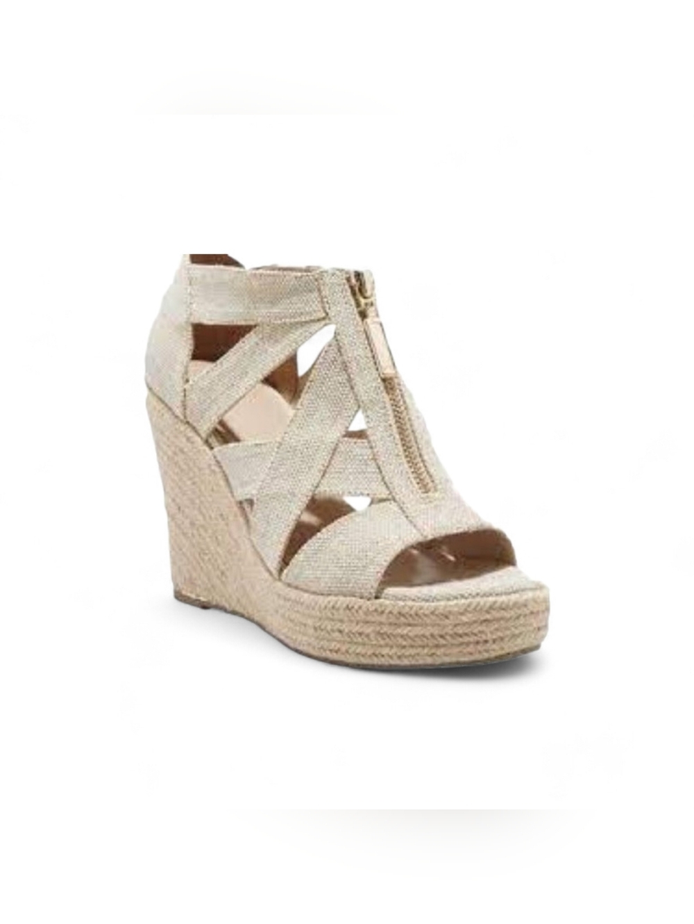 Women's A New Day Natural Zip Espadrille Wedge Summer Sandals